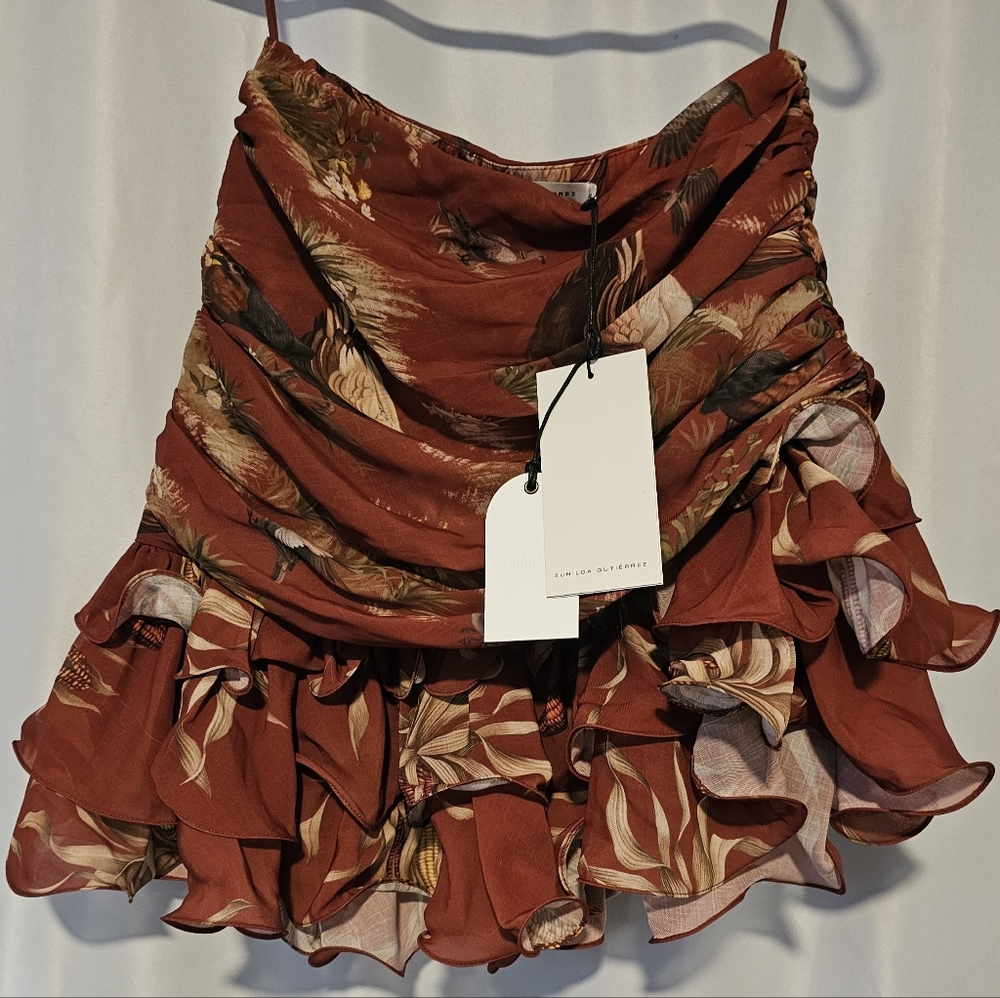 Zunilda Gutierrez siembra collection Size small flowing Autumn bird Skirt